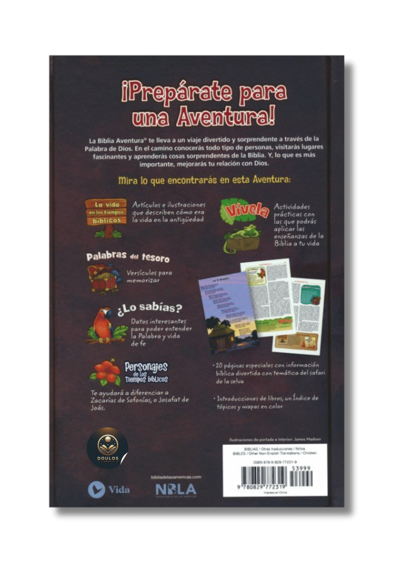Biblia Aventura para niños/adolescentes NBLA Safari León Tapa Dura