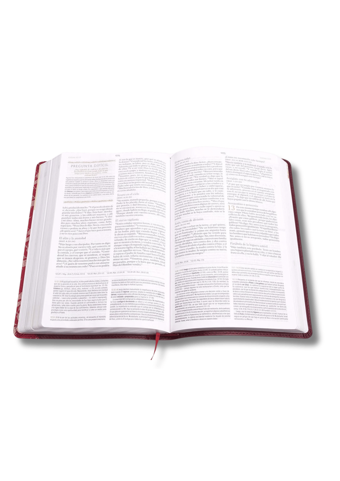 Biblia de Estudio para Mujer RV60 Vinotinto Fucsia Símil Piel