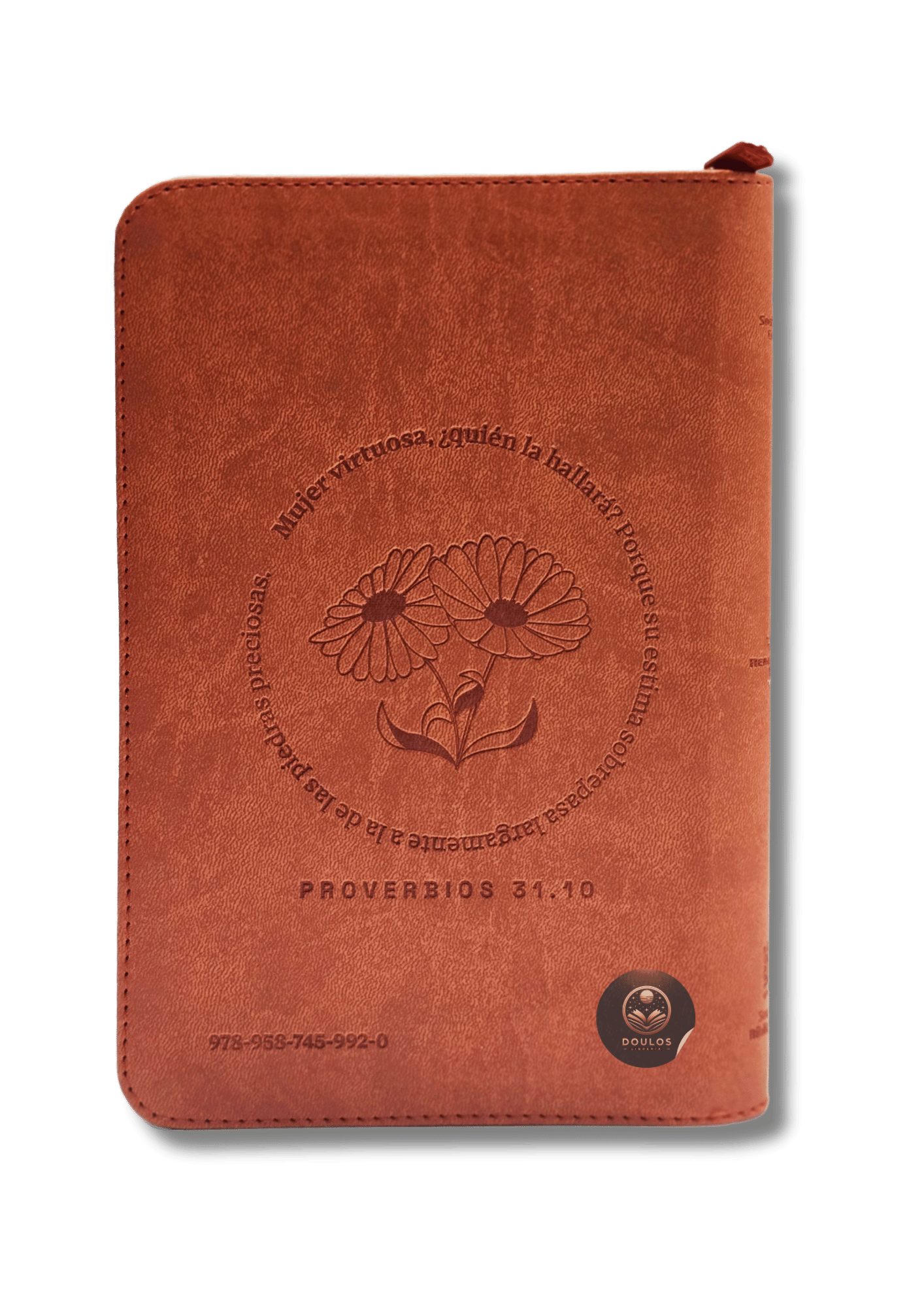 Biblia Mujer Virtuosa RV60 Naranja y Rosa Canto Plateado