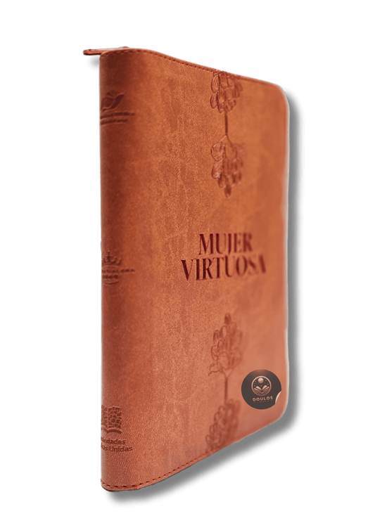 Biblia Mujer Virtuosa RV60 Naranja y Rosa Canto Plateado