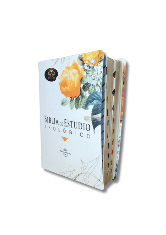 Biblia de Estudio Teológico para Mujer - Imitación piel tejida floral con Índice