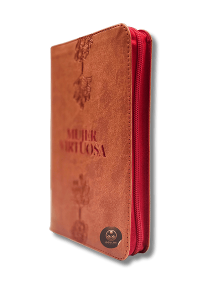 Biblia Mujer Virtuosa RV60 Naranja y Rosa Canto Plateado