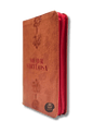Biblia Mujer Virtuosa RV60 Naranja y Rosa Canto Plateado