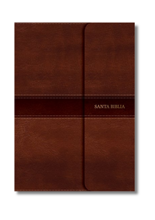 Biblia RV60 marrón, simil piel con solapa e imán