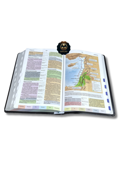 Biblia de Estudio Arcoíris RVR 1960 con Índice – Símil Piel Negro