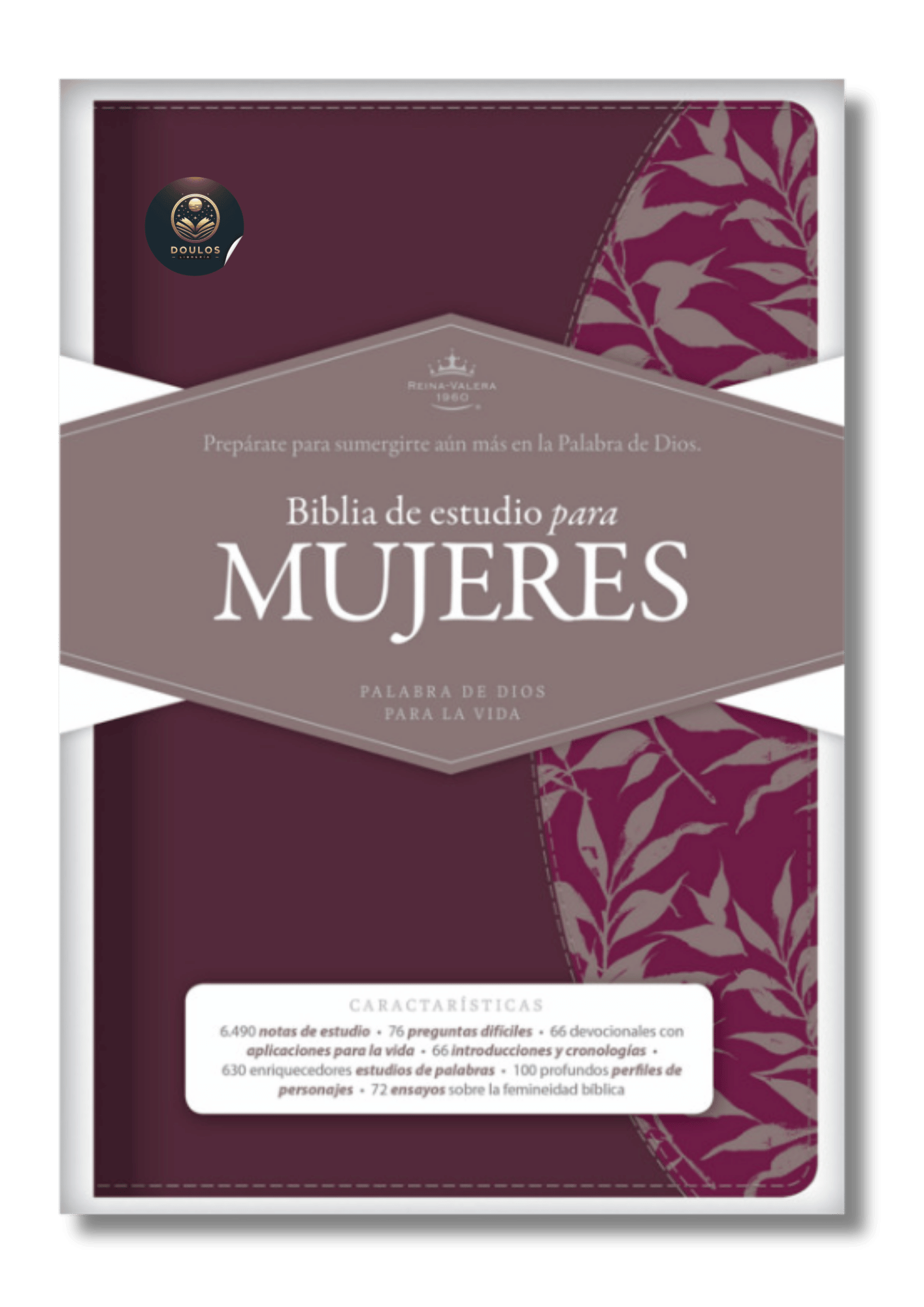 Biblia de Estudio para Mujer RV60 Vinotinto Fucsia Símil Piel