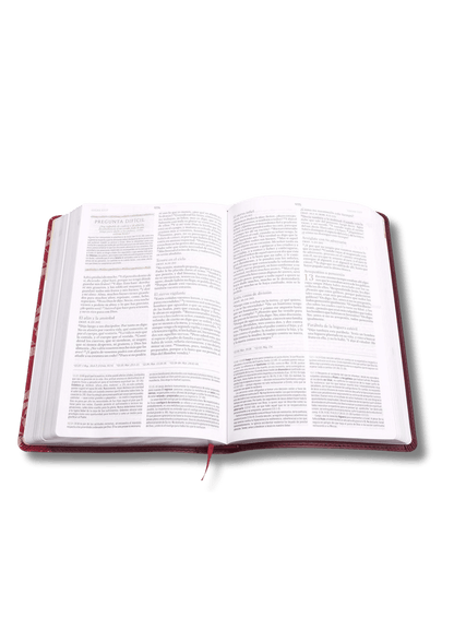 Biblia de Estudio para Mujer RV60 Vinotinto Fucsia Símil Piel